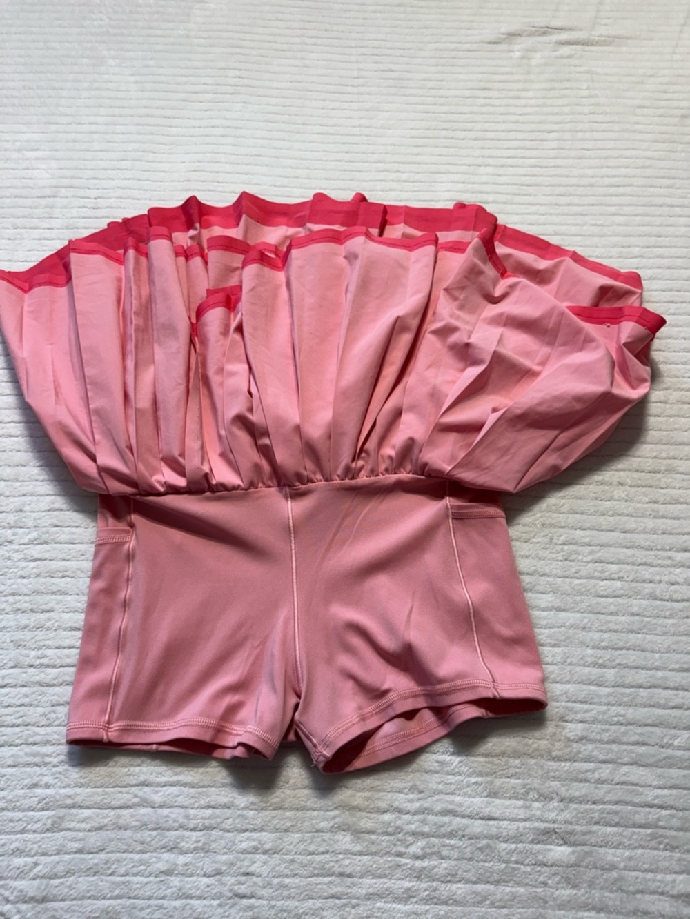 Pleated Pink Skater Skirt with Contrast Hem - Picture 9 of 11